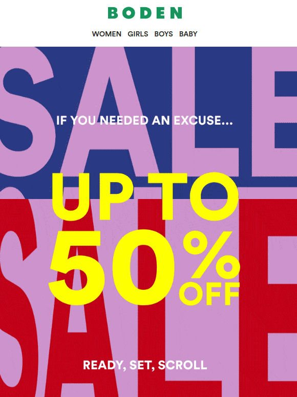 It’s SALE time: up to 50% off…