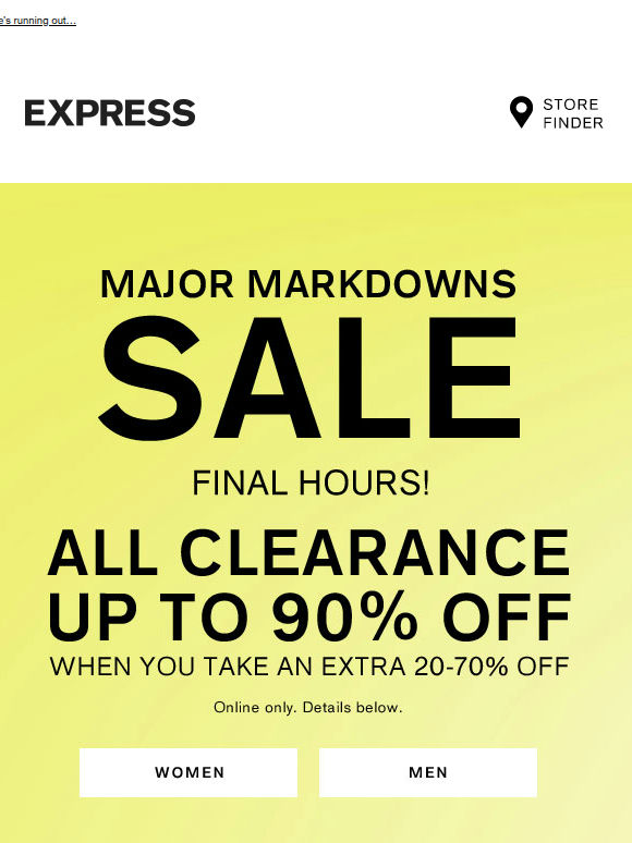 ALMOST OVER! Up to 90% off ALL clearance