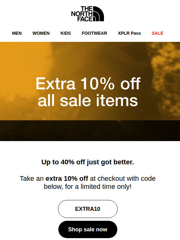 Sale just got better: get an extra 10% Off! ⚡