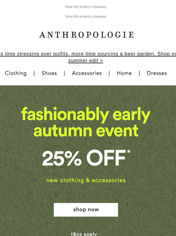 The Fashionably Early Autumn Event is LIVE
