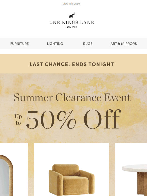 🚨ENDS TONIGHT — Up to 50% Off Summer Clearance Event