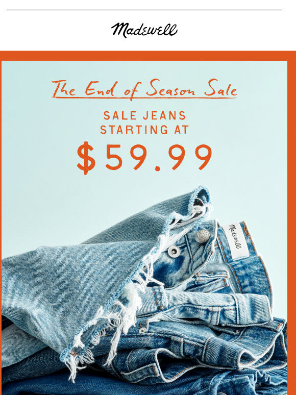 Sale jeans starting at $59.99