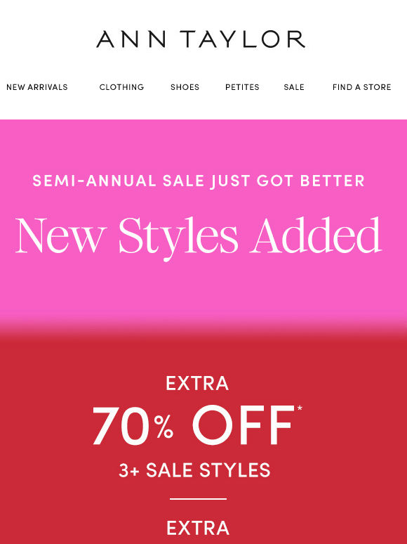 Fill Your Cart 🛍️ *Extra* 70% Off New-To-Sale Styles