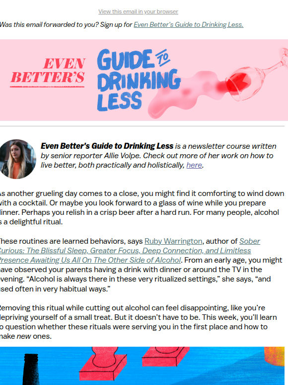 Week 3: How to create new rituals in lieu of drinking