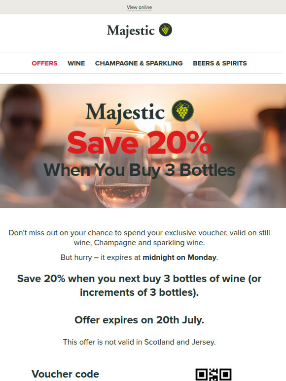Your 20% off voucher expires on Monday