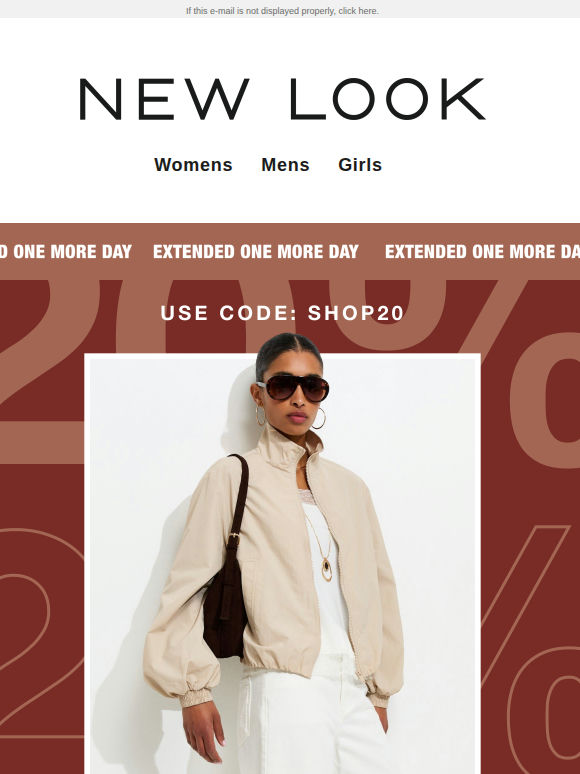 ONE MORE DAY: 20% off everything