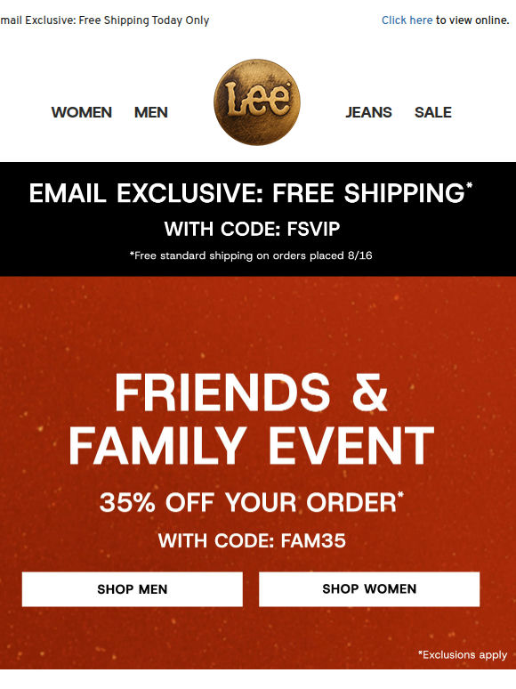 Friends & Family, shop your faves
