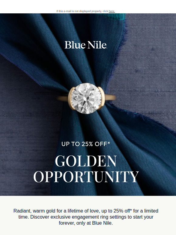 Forever Golden: Select Engagement Settings Up to 25% Off*