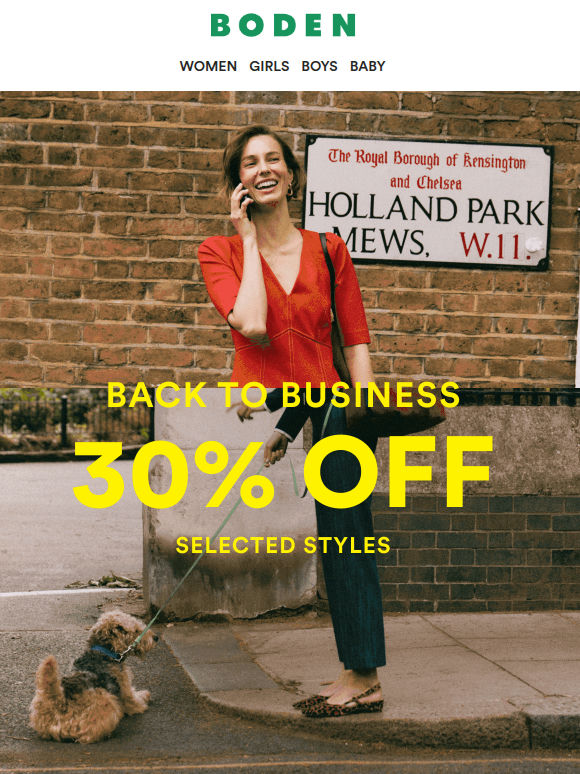 Don't forget: 30% off selected styles