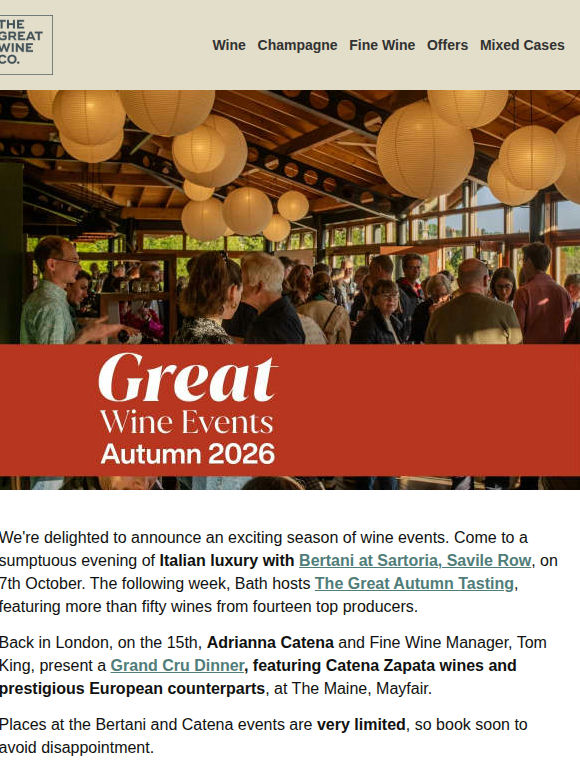 Great Wine Events this Autumn
