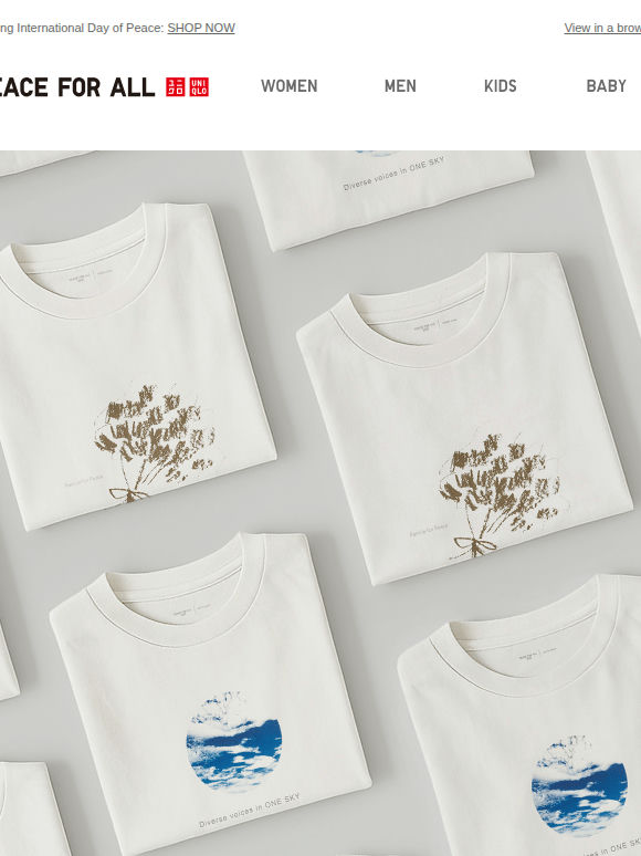 New charity T-shirts, designed in pursuit of peace