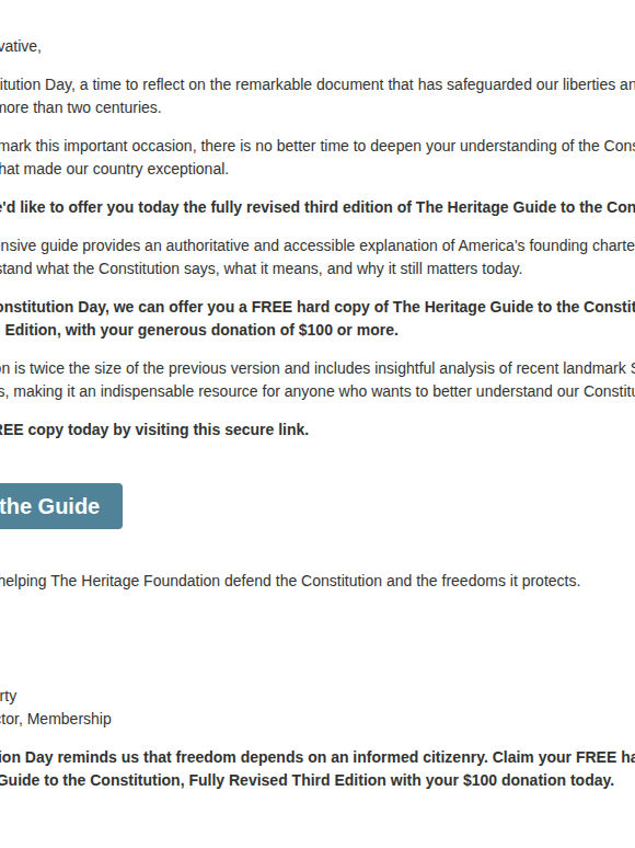Celebrate Constitution Day with a FREE Copy of The Heritage Guide to the Constitution