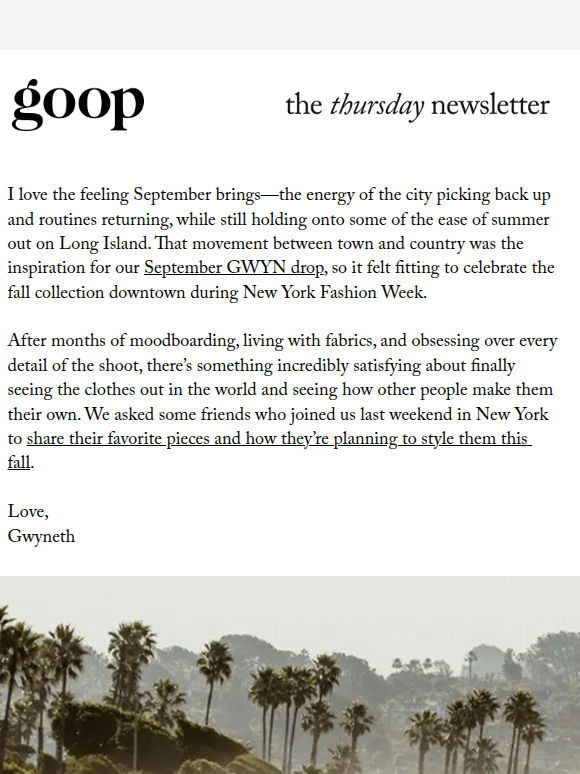 the Thursday newsletter