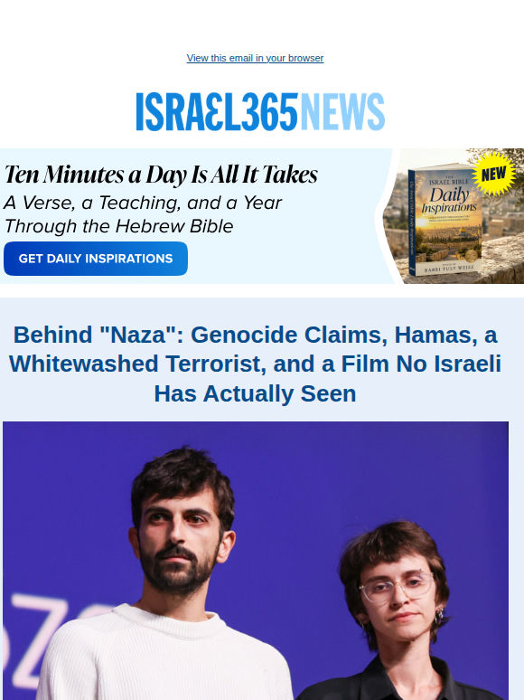 Israelis Fear October 7-Style Attack From Judea and Samaria and Today's Top Stories
