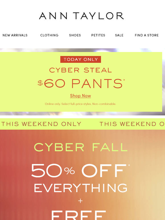 Cyber Fall Ends Tomorrow!