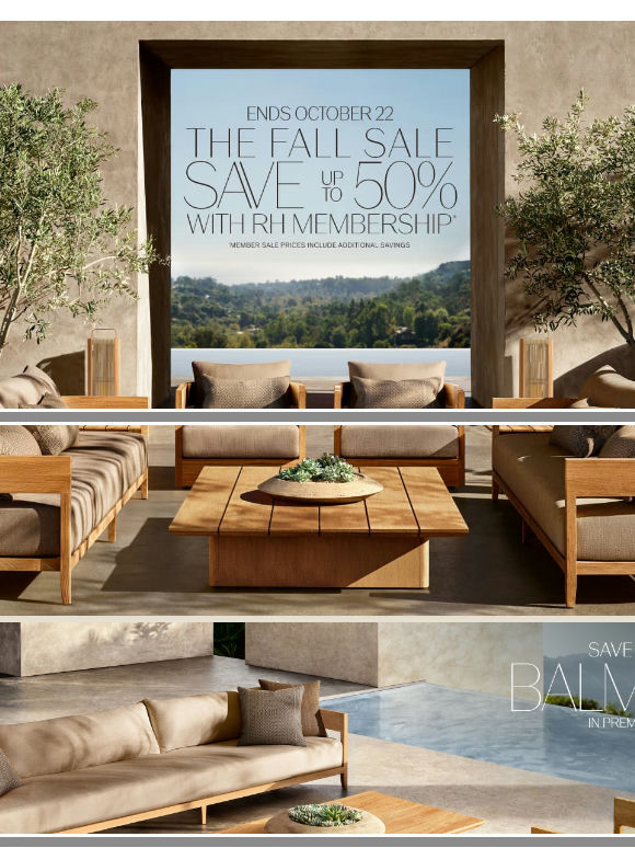 Outdoor Collections Up to 50% Off Through October 22
