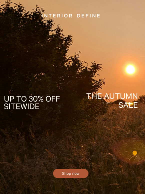 Up to 30% off won't last much longer