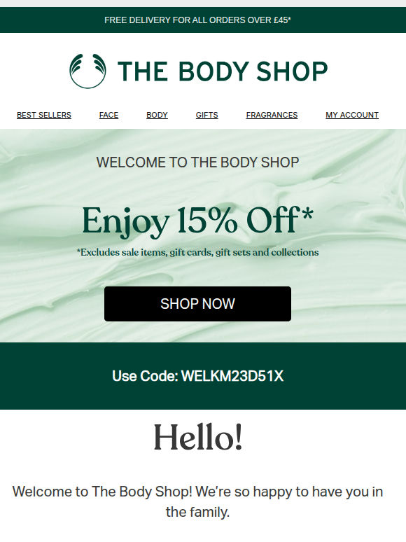 Welcome to The Body Shop!