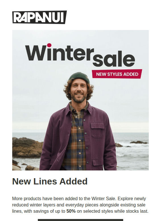 Winter Sale — New Lines Added