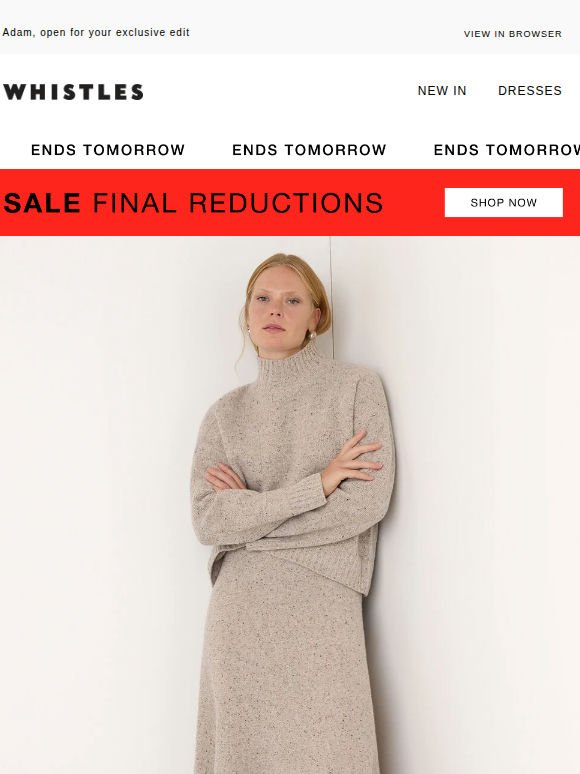 ENDS TOMORROW: Up to 60% off sale