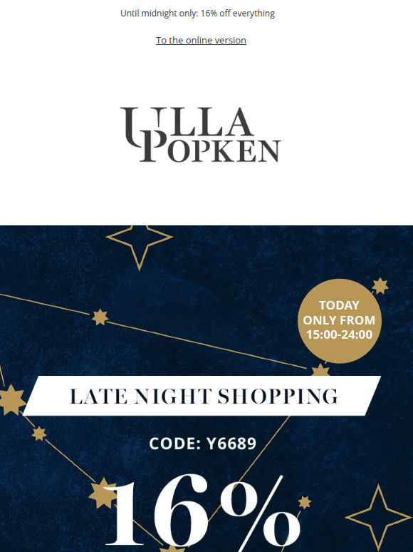 🎯 16% off during Late Night Shopping