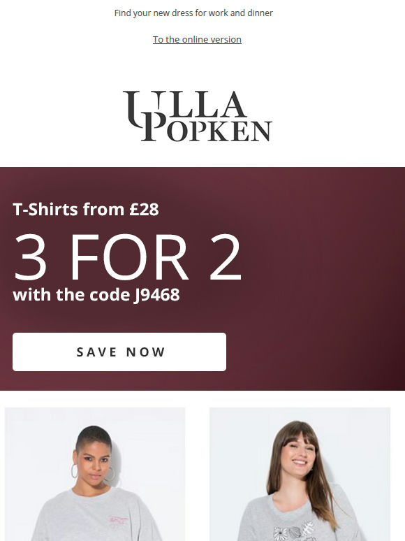 Only today: Your 3 for 2 deal on T-shirts👕