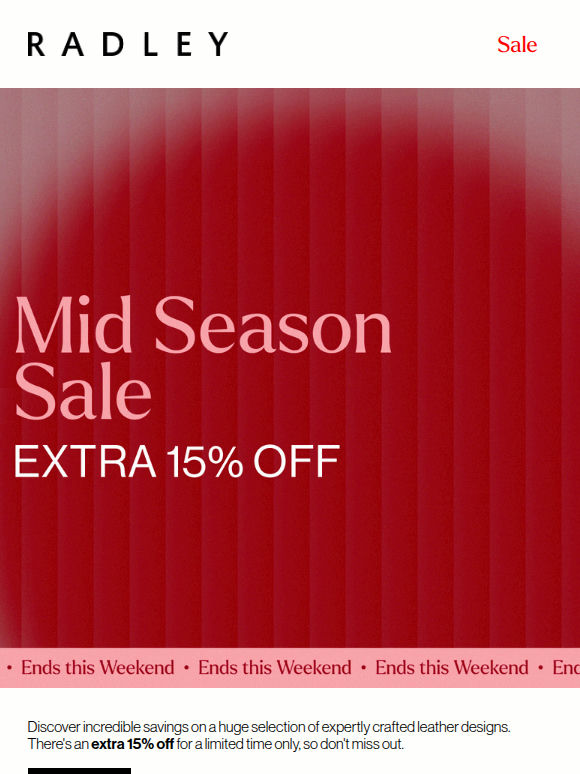 Up to 50% off ends this weekend