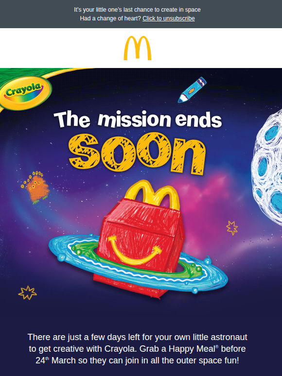 Don’t miss Crayola in Happy Meal® 🖍  