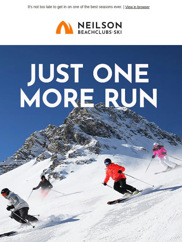 Skiing on your mind? Time's ticking.