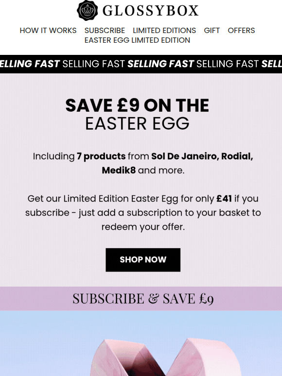 SAVE £9: The GLOSSYBOX Easter Egg (Worth £211) 🐣