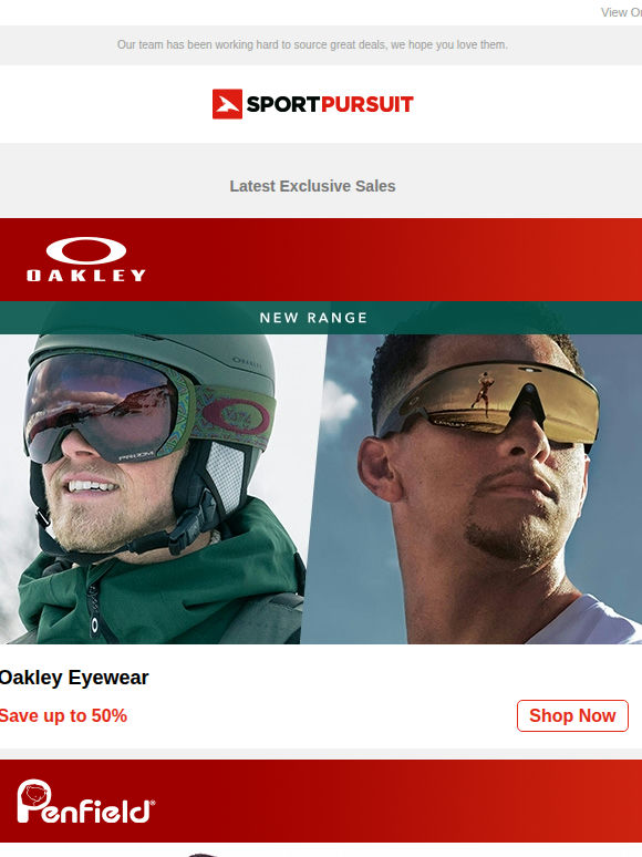 Oakley Eyewear | Penfield | Layer Up & Save | Lowa | Garmin | Up to 67% Off!
