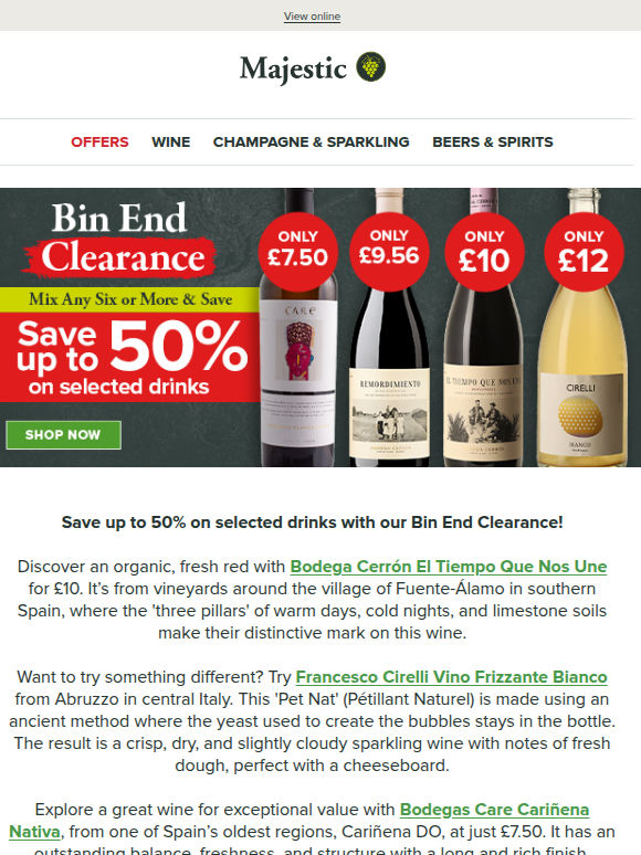 Up to 50% off: Bin End Clearance