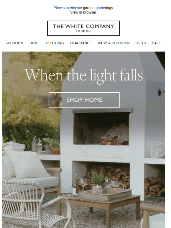An outdoor space, ready for hosting