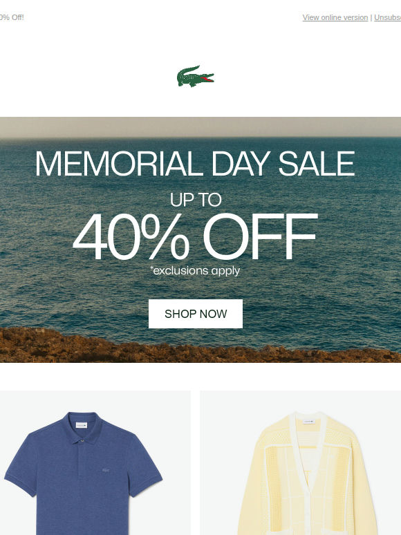 Memorial Day Sale. LIVE NOW.