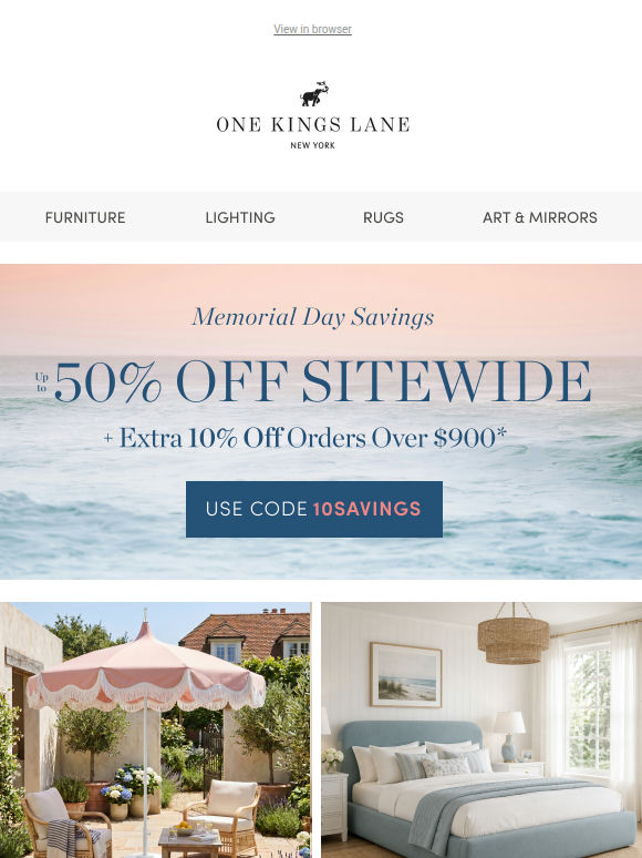 Up to 50% Off Furniture — Sofas, Dining, Bedroom & More