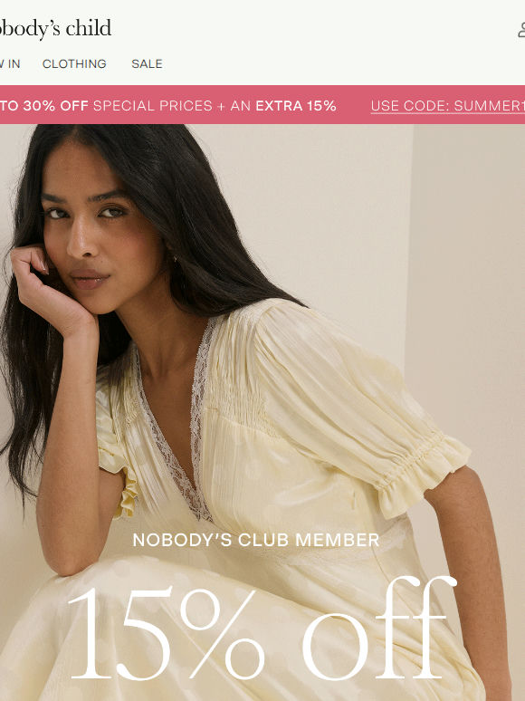 JUST FOR YOU: 15% off extended