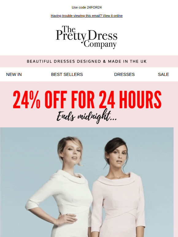 24% Off Everything including Sale for 24 Hours