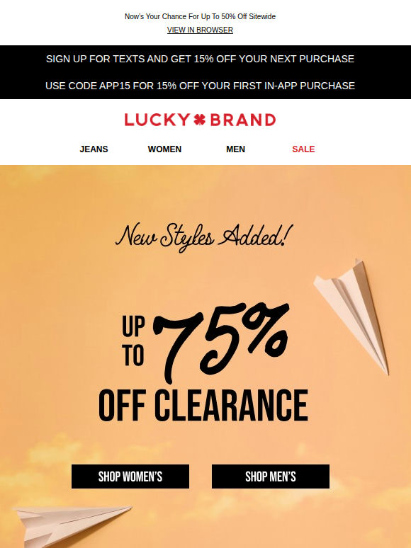Shop Up To 75% off Clearance!