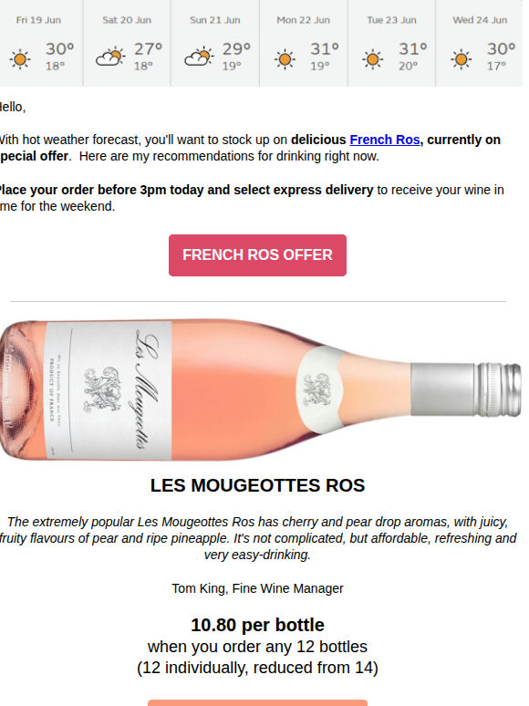 Stock up on Rosé before the heatwave