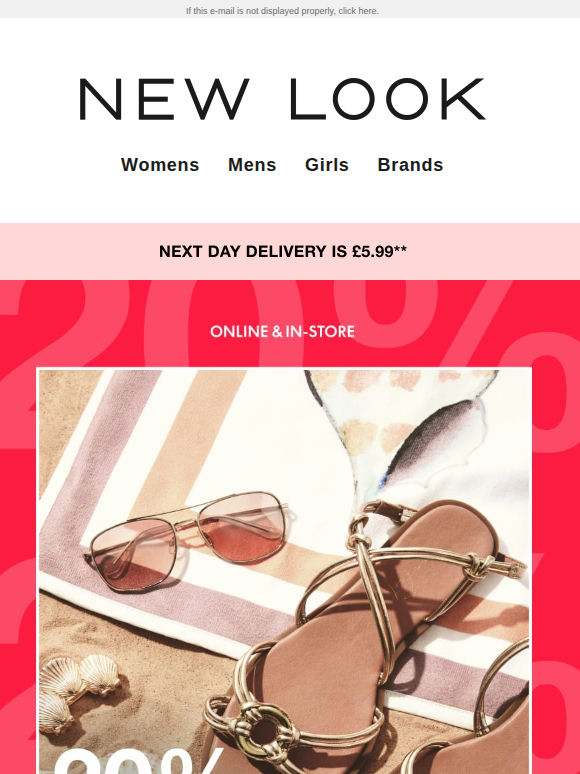 20% off ALL shoes & sandals