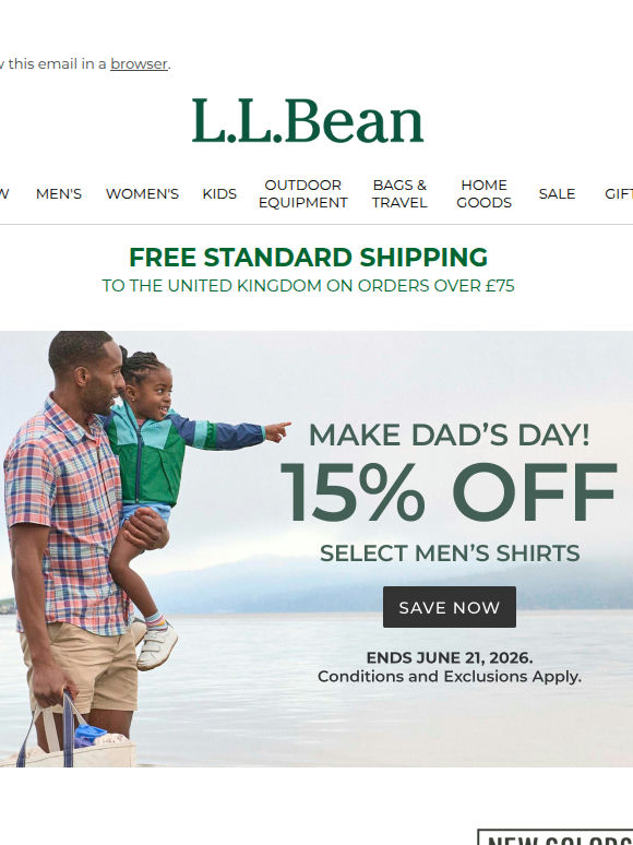 Make Dad's Day with 15% OFF Select Shirts