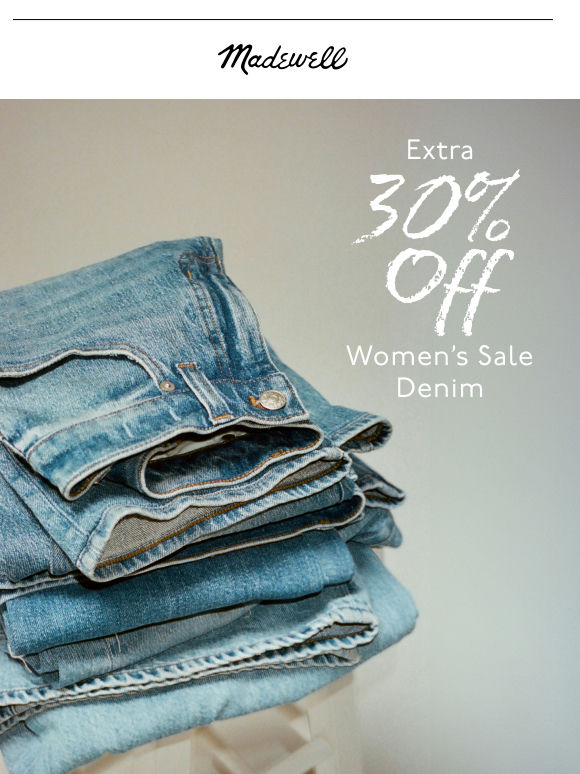 Extra 30%-50% off sale denim