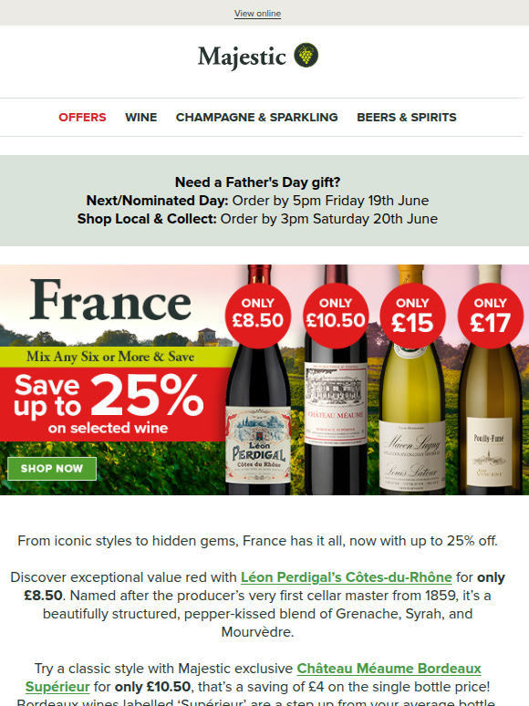 NEW Offer! Save up to 25% on French wines