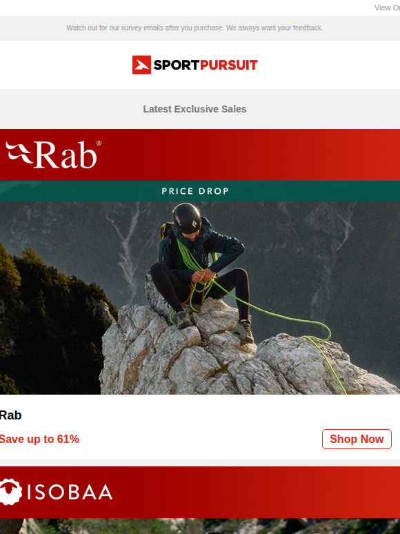 Rab - Price Drop | Isobaa Merino T-Shirts | Sweet Protection Snow | Fundango | Endura Cycling | Up to 71% Off!