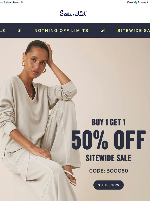 Buy 1 Style, Get the Match 50% OFF