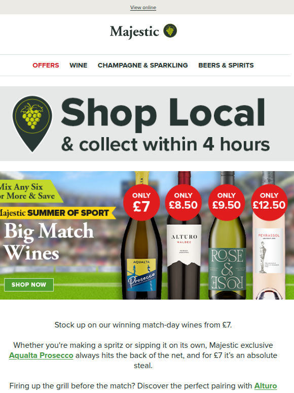 Match-day wines from £7