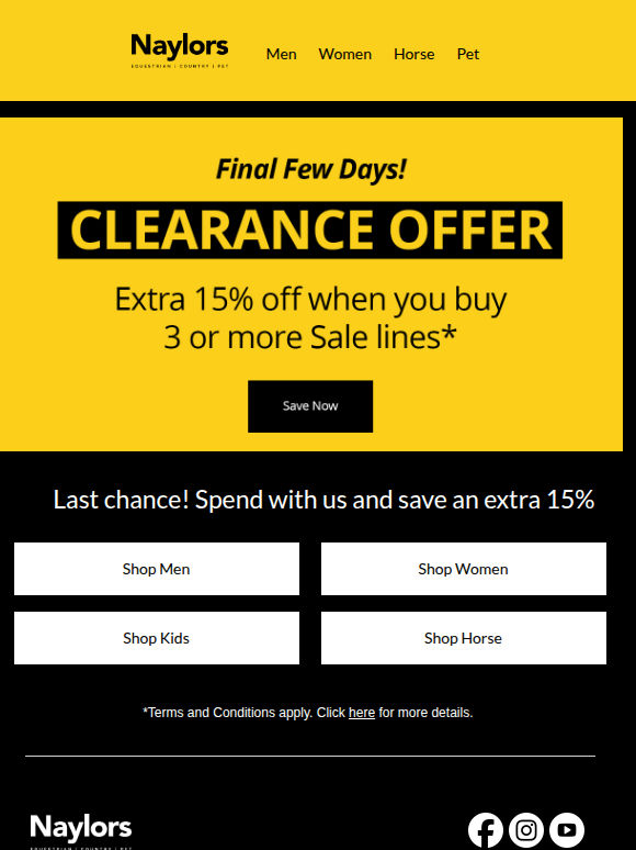 Ends Soon | 15% OFF When You Buy 3 or More Sale Lines*