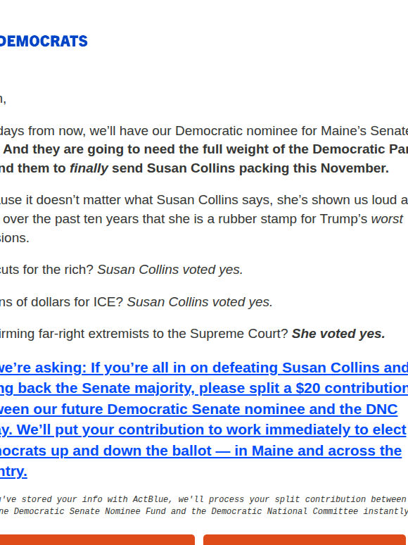 The Maine Senate race
