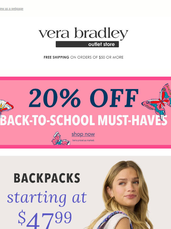 20% off backpacks & more must-haves