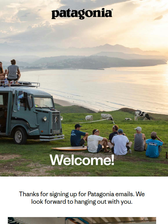 Welcome to Patagonia emails
